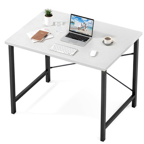 Sweetcrispy 32-Inch Computer Desk White Black